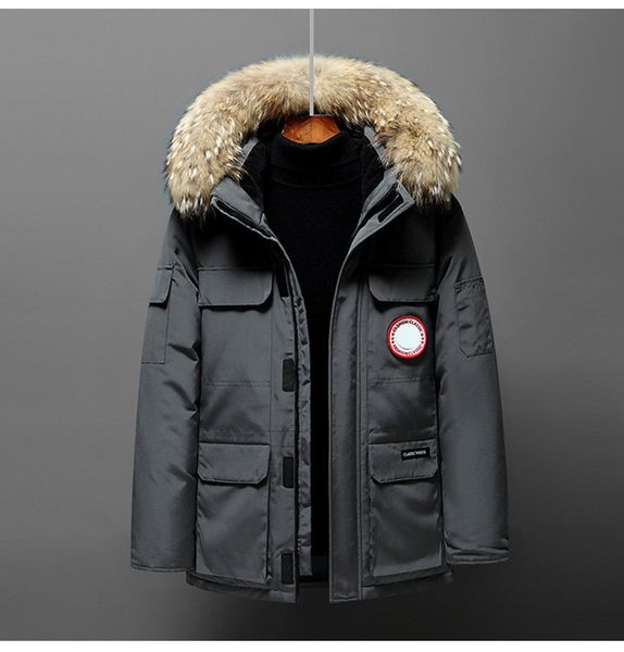

canadian down men jacket montbeliars designer badge short hood coat appliques zipper pocket lady winter hooded warm canadien af90, Black