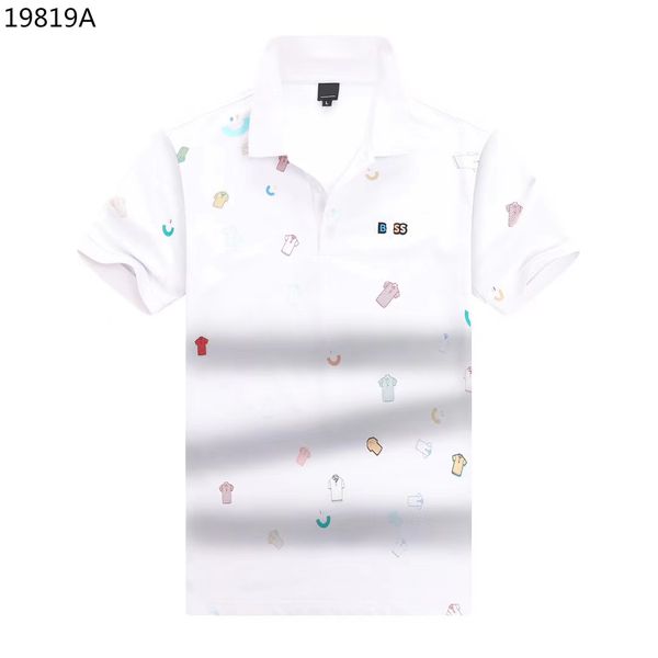 

style mens designer clothing t shirt polos fashion brand boss summer business leisure polo shirts running outdoor short sleeve sportswear a0, White;black