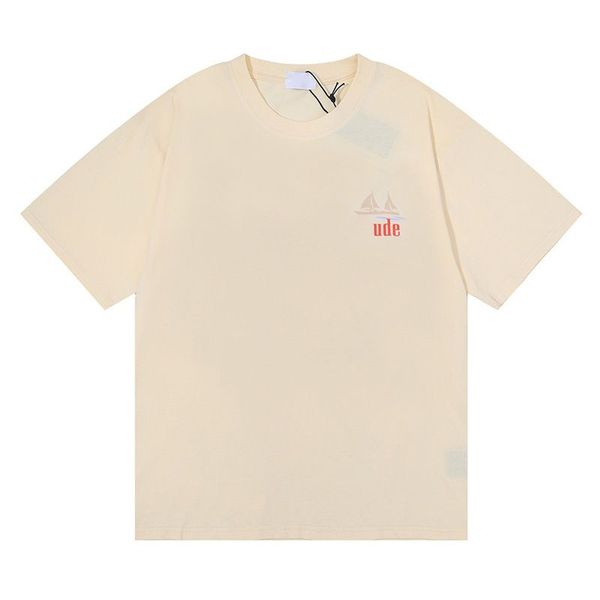 

rhude mens t shirt tess designer casual fashion short sleeve europe america men women round neck tshirts us size shorts s-xxl azik, White;black