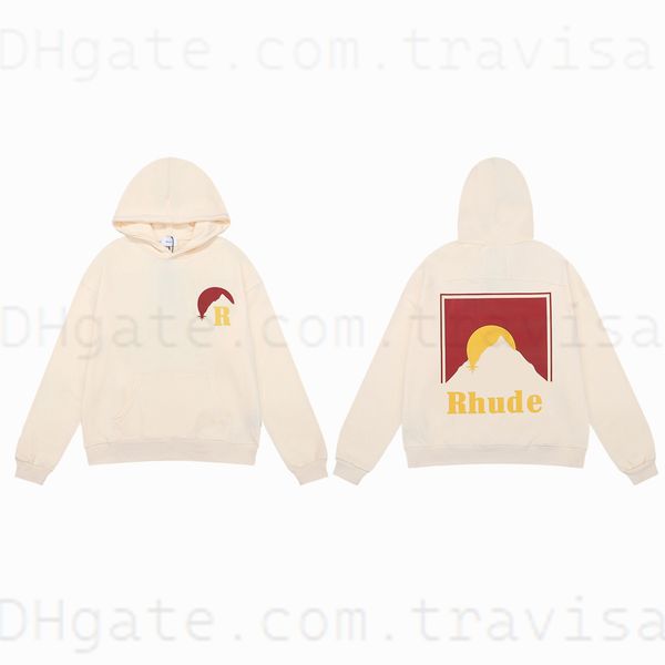 

2023 new rhude hoodie 23ss mens womens designer hoodies casual men women sweatshirts for autumn fashion pullovers us size s-xl 45wh, Black