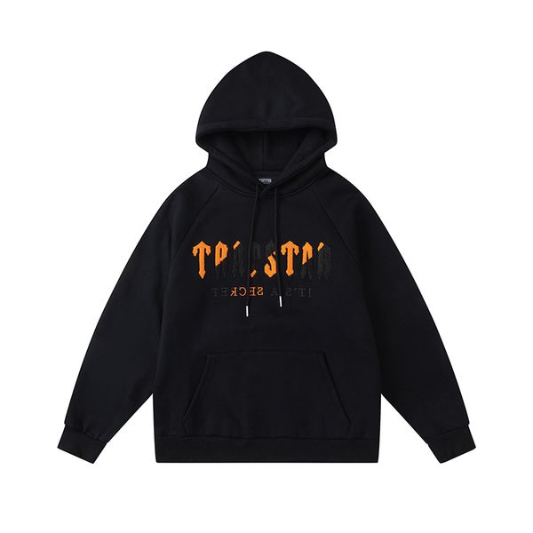 

trapstar brand tracksuit classic embroidery mens hoodie sportswear men's warm set loose hoodies sweatshirt jogging designers clothes oa, Black