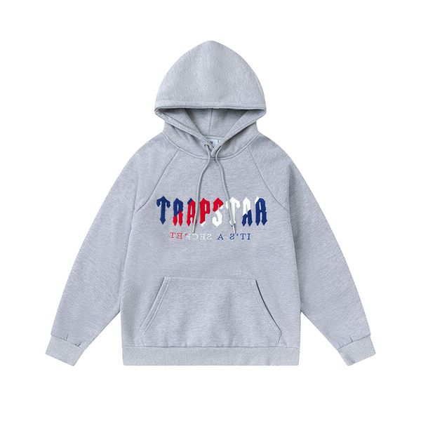 

trapstar brand tracksuit classic embroidery mens hoodie sportswear men's warm set loose trapstar hoodies sweatshirt jogging designers c, Black