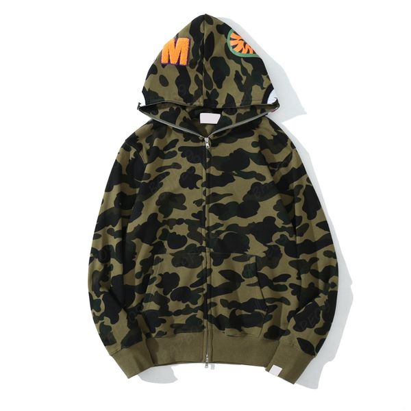 

mens designer hoodie full zip up shark hoodies for woman black camouflage jacket blue hoody hooded sweatshirt man womens sweater sleeve flee