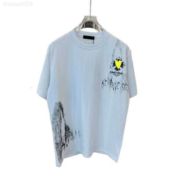 

2023classics mens ch t shirts heart brand crew neck chromes short sleeves tees t-shirts casual horseshoe sanskrit cross print chromees hear, White;black