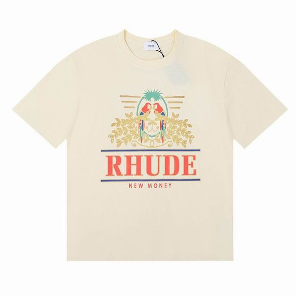 

shirts rhudes t version mens t-shirt summer fashion designer loose and breathable casual cottons luxury clothing street shorts sleeves cloth, White;black