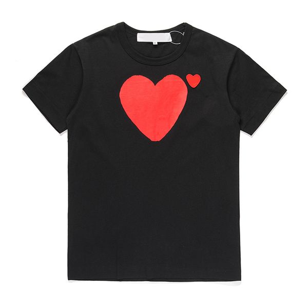 

play fashion mens t shirt designer red heart casual women commes des shirts badge quanlity tshirts cotton embroidery short sleeve polo summe, White;black