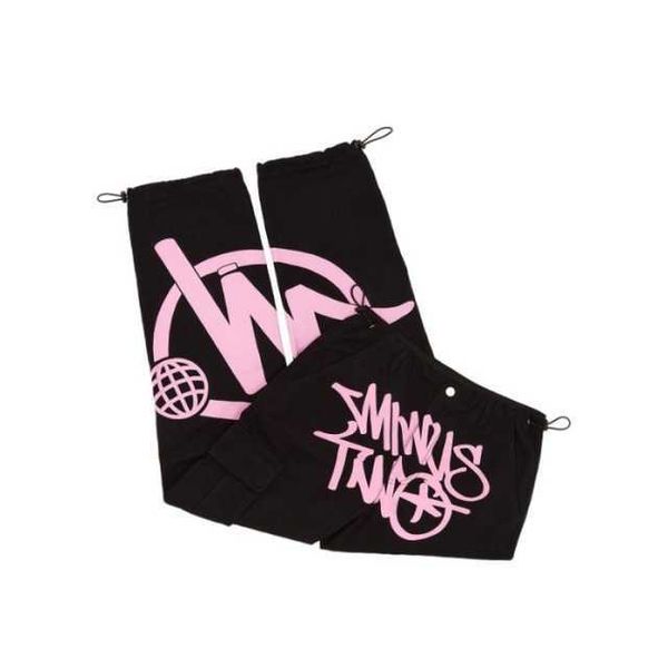 

mens pants minus two cargo y2k summer trend casual retro street black minustwo hip hop print loose overalls joggers vkou