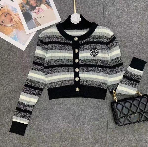 

womens sweater cardigan knitted c letter fashion classic designer embroidery print casual v-neck clothing sweaters vintage pure color small, White;black