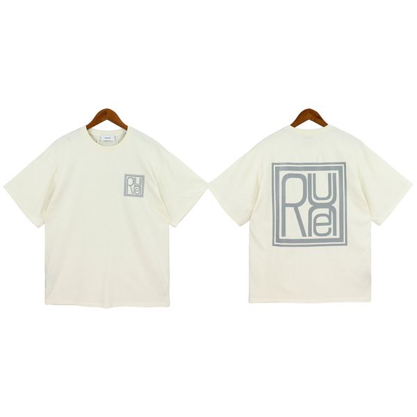 

rhudes t shirts version mens t-shirt summer fashion designer loose and breathable casual cottons luxury clothing street shorts sleeves cloth, White;black