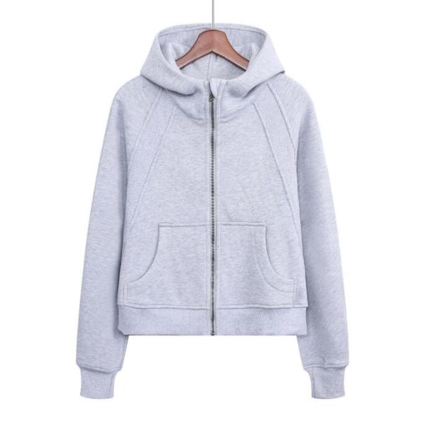 

women's hoodies sweatshirts scuba yoga sports leisure jacket plush hoodie gym clothes casual running fitness coat, Black