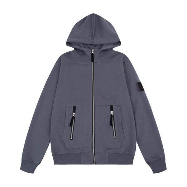 

brand men's toney hoodies jacket purple badge terry cardigan zip hooded sweater stones men hoodie jumper emox ggc4, Black