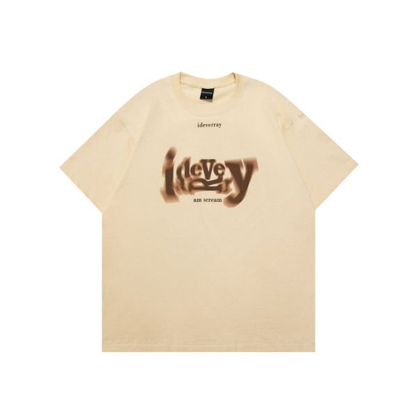 

designer clothing ideverray american fashion brand fuzzy letters - summer cotton men's and women's short sleeve t-shirt 111, White