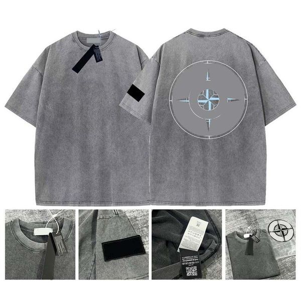 

stone t shirts embroidery mens designers compass t shirt geometric pattern shorts casual tees summer designer t-shirt stone man 10 7b0e, White;black