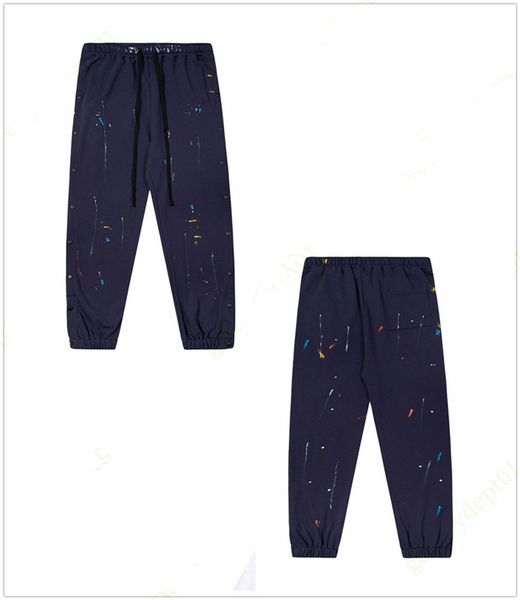 

galleries sweatpants depts pants letter men women vintage los angeles joggers sweatpant graffiti print pantalon splash ink jogger tech fleec, Black