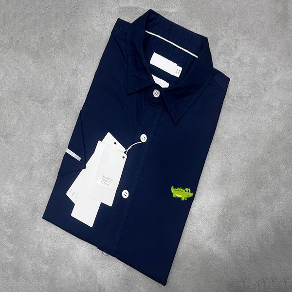 

france brand men's designers shirts classic cotton standing collar with small crocodile embroidery mesh lac polos shirt i91g i91g, White;black