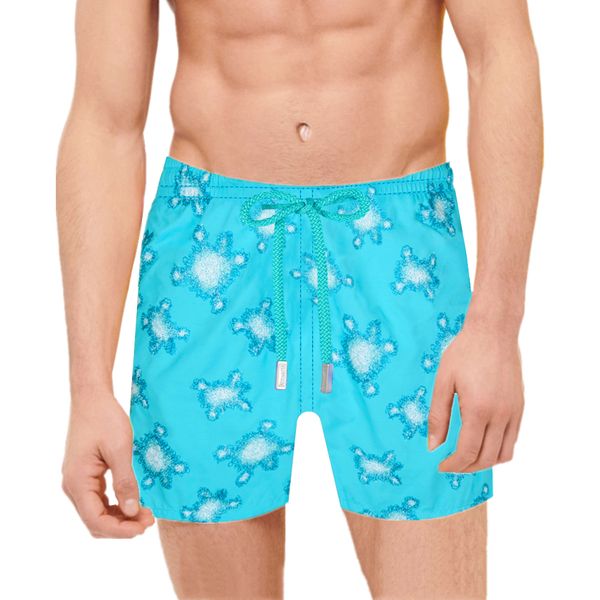 

vilebrequin spandex shorts men swimwear herringbones turtles summer casual shorts loose fit version ml8e, White;black
