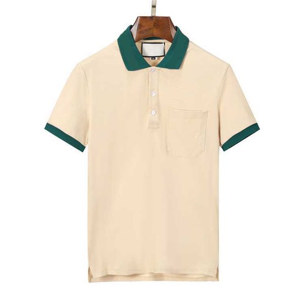 

2023 designer polo shirts men luxury casual t shirt snake bee letter print embroidery fashion high street mens polos mixw, White;black