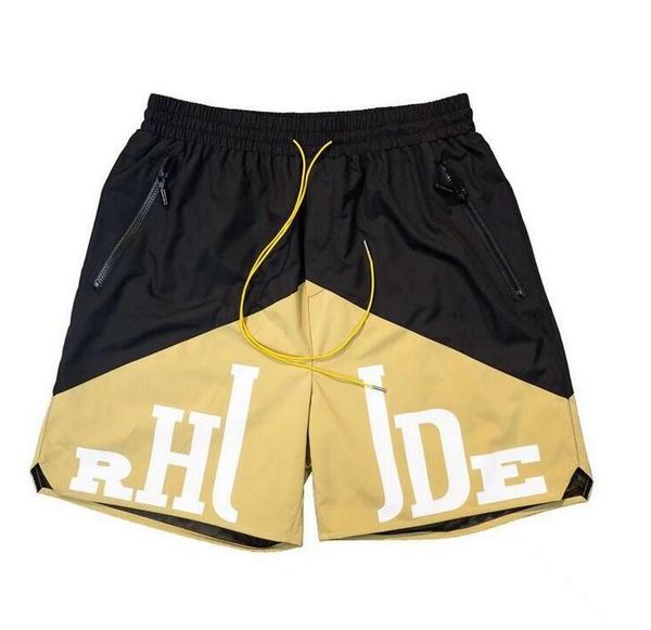 

black rhude mesh shorts men women 1 quality pill zip pockets slightly oversize premium nylon flight breeches 8rgm hj01 7c4t, White;black