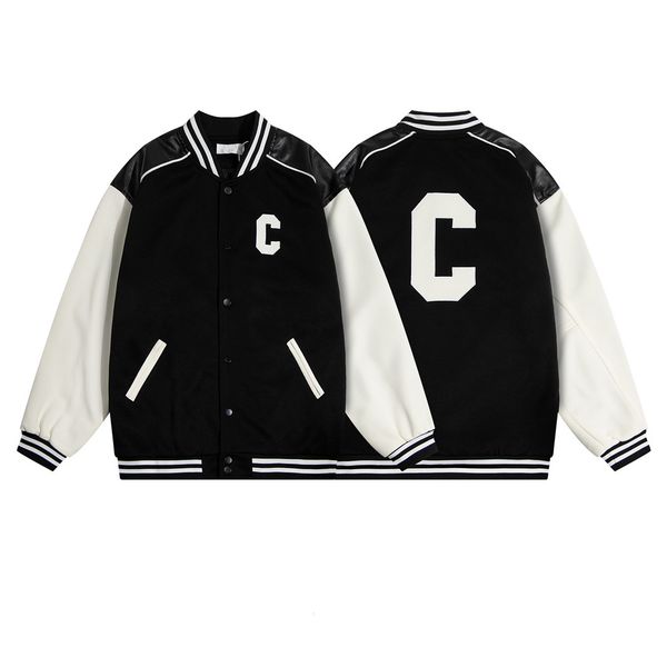 

designers corduroy baseball jackets men women letter embroidery lapel neck streetwear black xs- pa9e, Black;brown