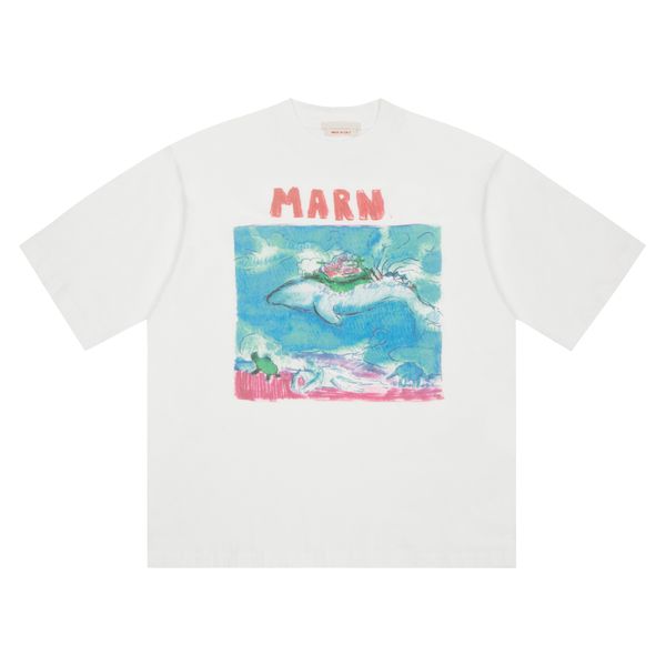 

marn t-shirt men's and women's letter printing t-shirts summer loose short sleeve round neck versatile printed 5q32, White;black