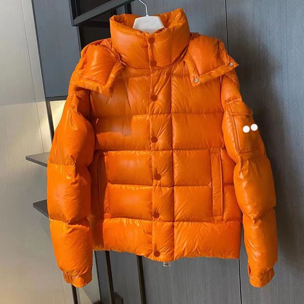 

luxury designer men down parkas women's embroidered badge standing neck hooded puffer jacket couple thickened warm loose winter vest si, Black