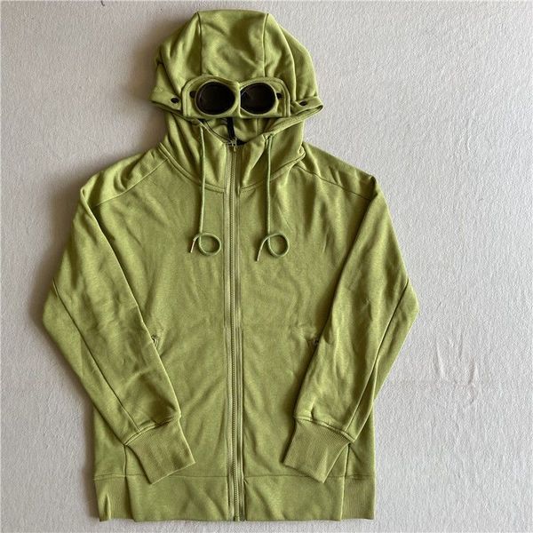 

mens hoodies sweatshirts full zip up jacket two googles cp casual coats long sleeve hooded jumoers compant 1 0iz1, Black