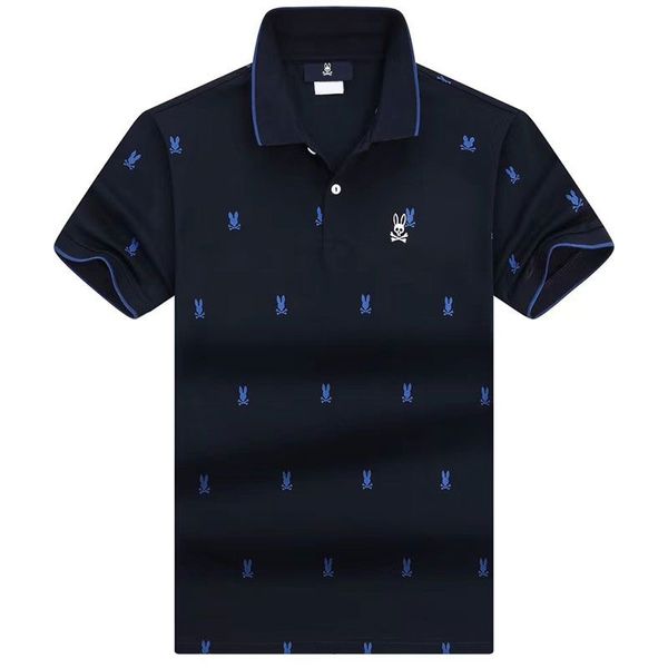 

psycho bunny polo designer mens shirt short sleeve summer trend fashion luxury brand t casual loose classic business pk5m, White;black