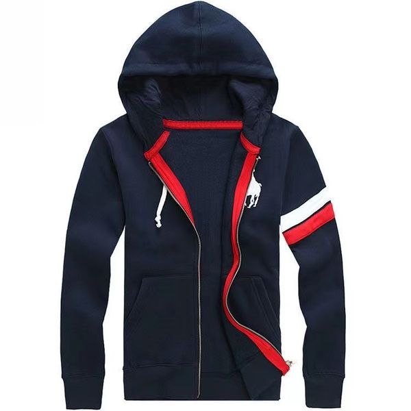 

polo solid hoodies men and women embroidery pony hiphop hooded sweatshirts cardigan jogging hoodie mens hoody track jackets fitness coats 39, Black