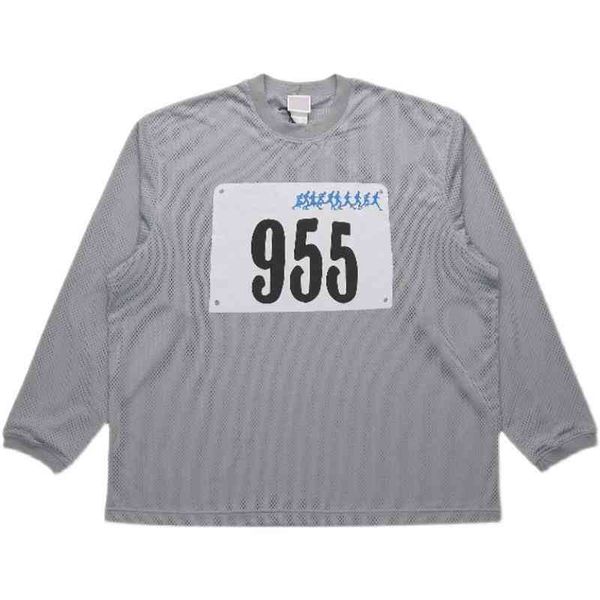

cpfm co branded chest 955 printed long sleeved round neck mesh t-shirt base shirt fido manager's style bg06, White;black