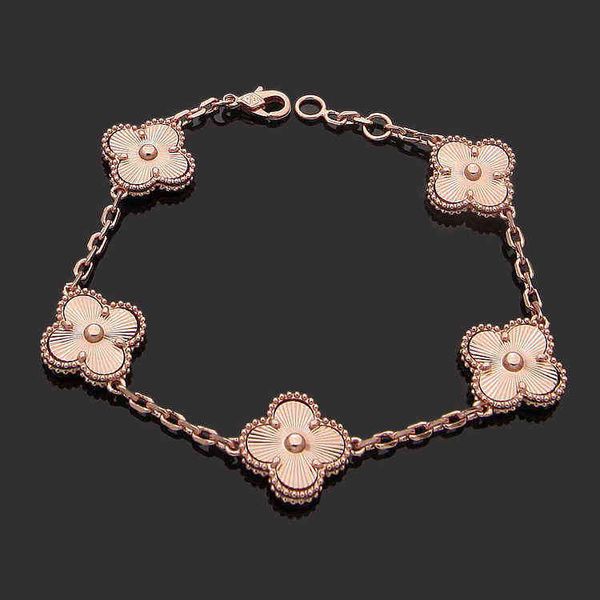 

designer bracelets van clover bracelet link chain bracelet four-leaf cleef clover womens fashion 18k gold bracelets jewelry 2023 358rp, Golden;silver