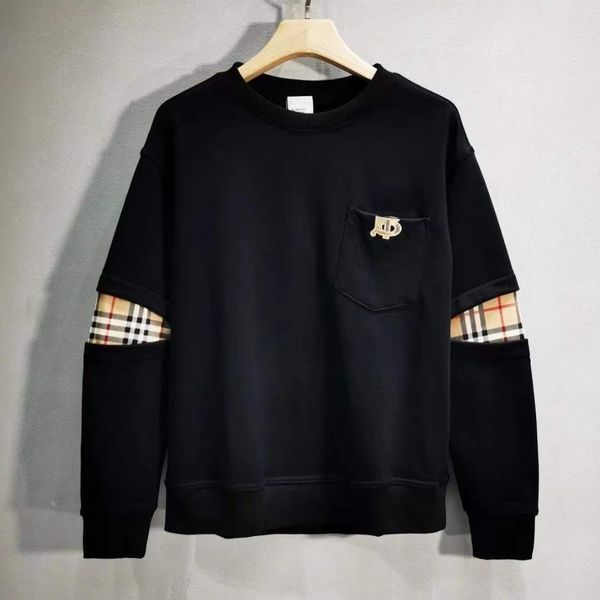 

mens hoodie sweatshirt bur designer sweater plaid pocket long sleeve tshirt men women pullover coat 4xl 5xl cvn5, White;black