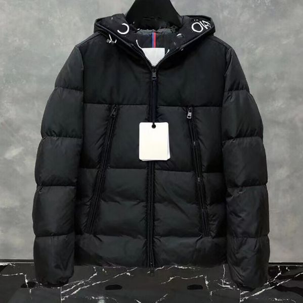 

luxury designer men down parkas women's embroidered badge standing neck hooded puffer jacket couple thickened warm loose winter vest si, Black