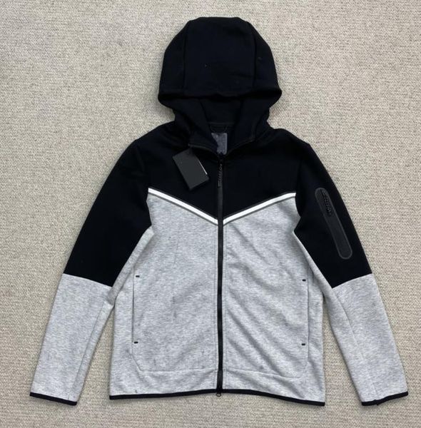 

m-xxl tech full-zip solid men jackets hoodies sweatshirts colors i76p, Black