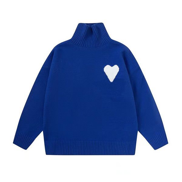 

fashion designers high collar amis sweater man woman turtleneck sweaters luxury brands cardigan knit o neck womens letter long sleeve clothe, White;black
