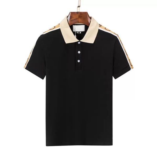 

designer men's t-shirt polo shirt brand new cotton embroidery wrinkle proof breathable lapel commercial fashion casual print high end s, White;black
