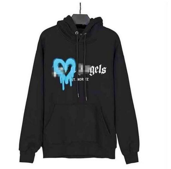 

21ss mens women designer angels palm hoodie sweater sweatshirts streetwear t shirt loose lovers luxury goose canada jackets pa of ow white f, Black