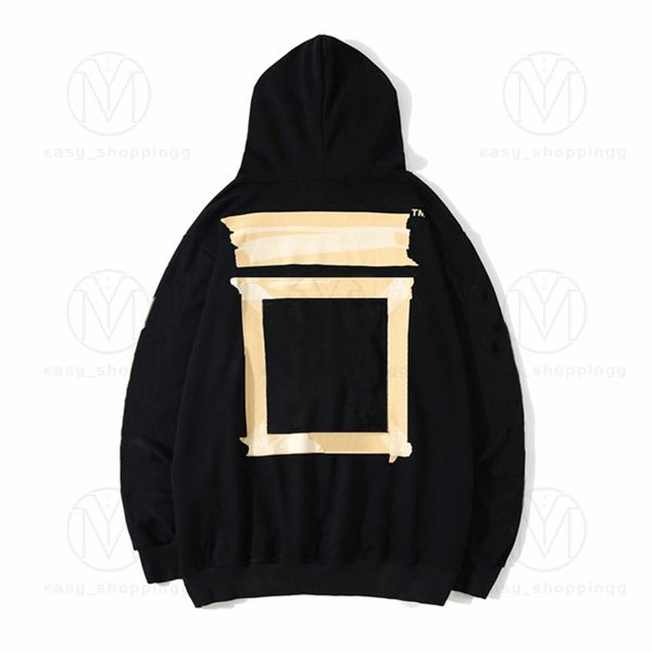 

hoodies mens womens fashion streetwears man s pullover winter sweatshirts loose hooded offs designers clothing high1 quality street print wh, Black