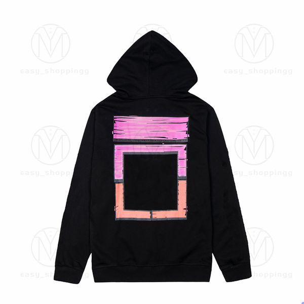 

hoodies mens womens fashion streetwears man s pullover winter sweatshirts loose hooded offs designers clothing high1 quality street print wh, Black