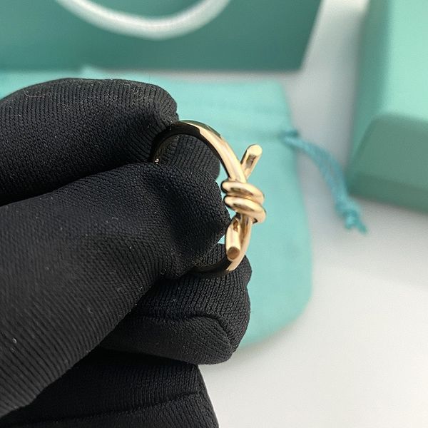 

t designer knotted rings luxury brand new ring 18k rose gold fashion men women party wedding daily accessories 5nh9v, Silver