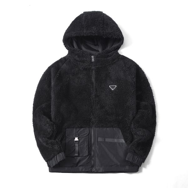 

2022 new designer jackets highquality fleece nylon pockets splicing design luxury handsome mens mboh, Black;brown