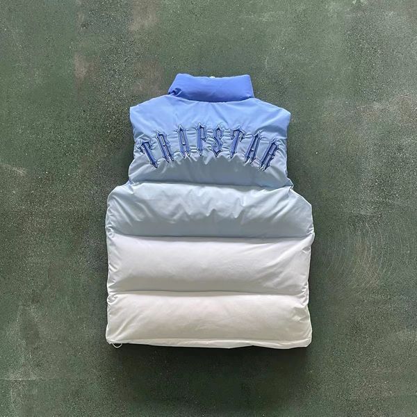 

designer hoodie men jacket women vests same style vest trspstar warm embroidery new blue white gradient down coat collar sleeveless superior, Black;white