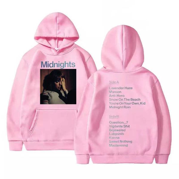 

taylor album swift same style men's hoodies sweatshirts mindnights new men print winter graphic hip hop oversized05t2 19 ary2, Black