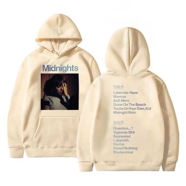 

taylor album swift same style men's hoodies sweatshirts mindnights new men print winter graphic hip hop oversized05t2 7 jbgo, Black