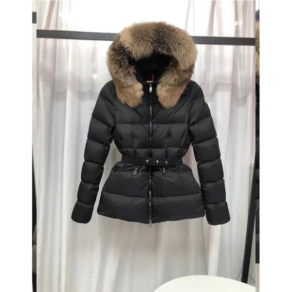 

womens jackets mens fur collar down hooded puffer jacket quality coat outerwear designer midlength slim overcoat winter clothing ygx phj, Black