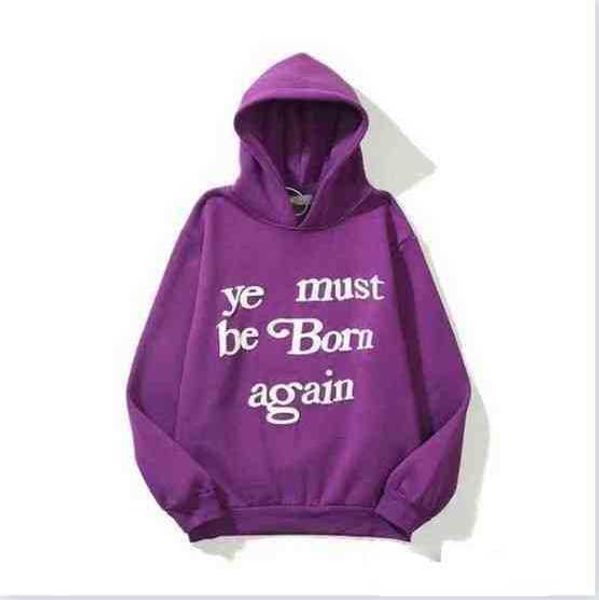 

cpfm ye must be born again hoodie men's women hoodies sweatshirts puff print men pullover heavy fabric embroidery hood krgv, Black