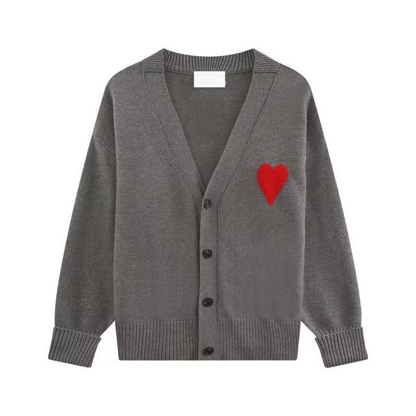 

fashionable paris designer men's sweater amis de coeur macaron love jacquard cardigan for men and women 5zyc, White;black
