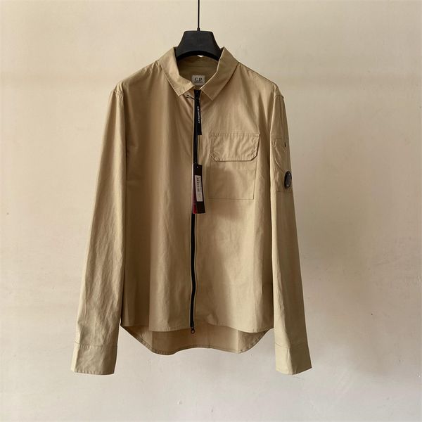 

cp men jacket designer long sleeve men's sweatshirts jacket casual shirts simple loose lapel zipper cardigan shirt youth clothing 1 qxb, Black