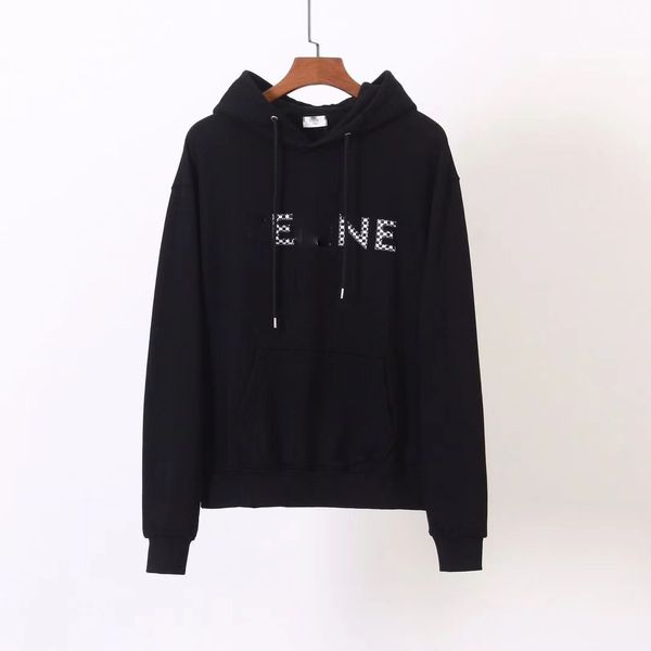 

2022 autumn and winter sweatshirts new quality designer men's women hoodies couple simple rivets printed letters casual loose fleece sw, White;black