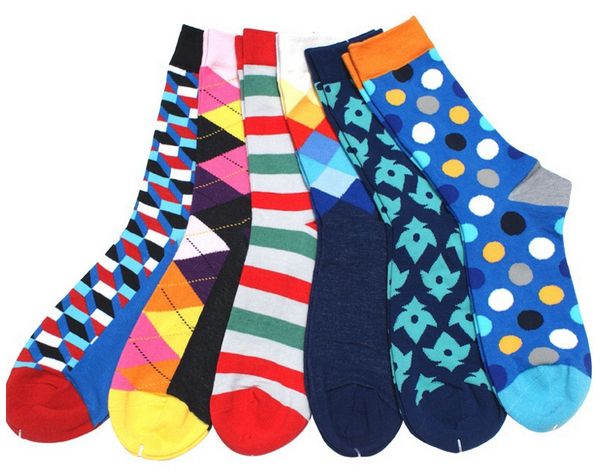 

new styles happy men's colorful combed cotton socks wedding gift (6pairs/lot ) 1 dry4, Black
