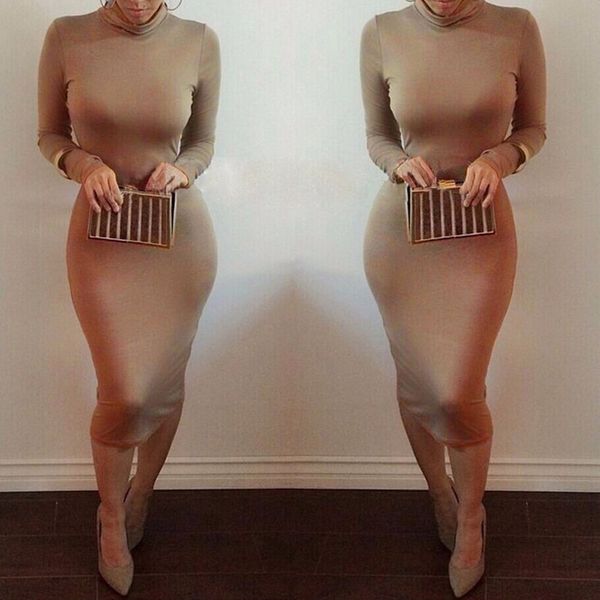 

stretch steckshion dress winter soft cotton black party dresses plus size skinny club wear gorgeous warm maxi bandage bodycon dress vsuv, Black;gray